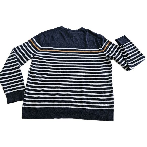 Banana Republic Sweater Mens XL Multi Stripes LS Crew Neck Luxury Yarn Preppy - Picture 14 of 14